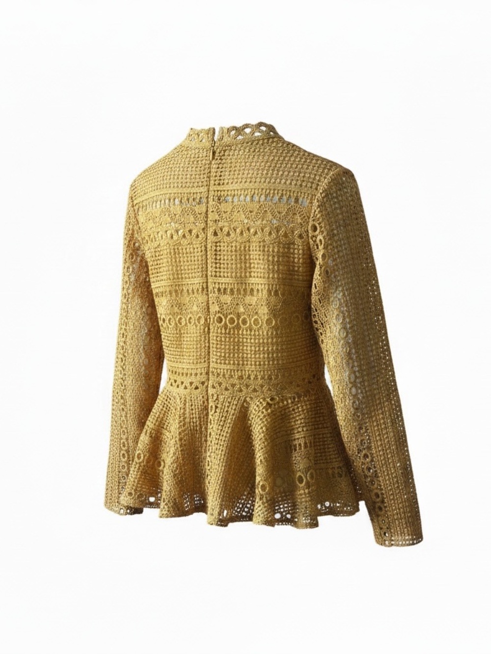 Endless Rose Mustard Lace Peplum Sweater - Picture 3 of 3